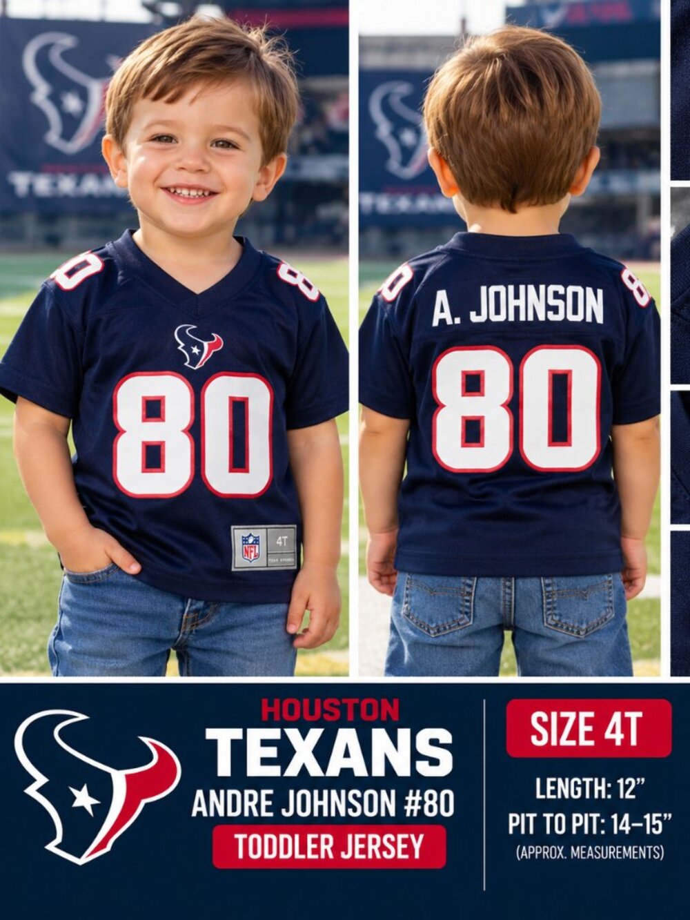 Houston Texans Andre Johnson #80 Toddler 4T Jersey – $23